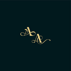 bold concept design elegant and curvy style monogram AA wedding logo initial letter