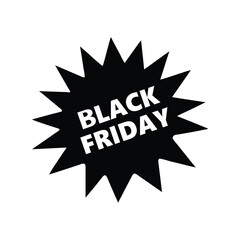 Black friday sale graphic icon in starburst shape for marketing promotion