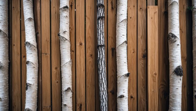 Wooden fencing pattern with birch finish