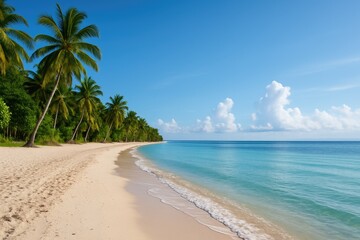 Morning view of a tropical beach in Southeast Asia