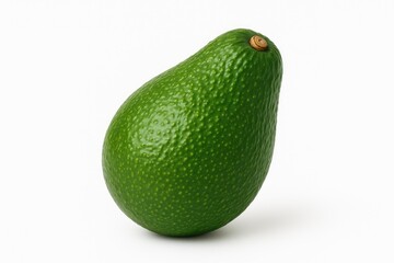 Single avocado on a plain white backdrop