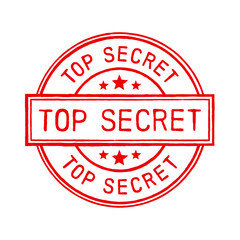 Top secret rubber stamp. Isolated vector illustration.