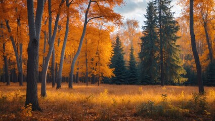 Fototapeta premium Fall season at a Russian park