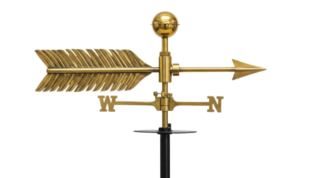 Weather vane featuring an arrow and directions isolated PNG with Transparent Background - Powered by Adobe