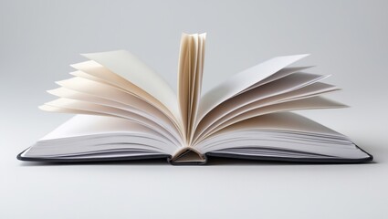 Fototapeta premium A blank notebook on a plain white surface