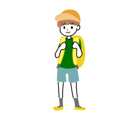 リュックサックを背負った男の子のイラスト