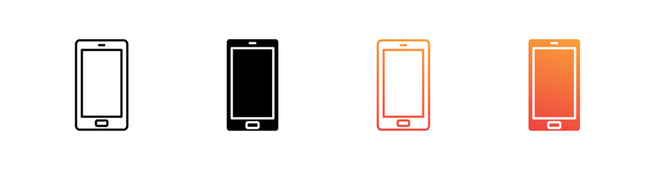 Phone Multiple Style Icon Set Vector 