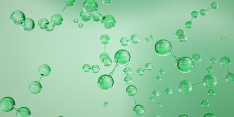 Green Hydrogen, H2 molecule. Net Zero and carbon neutral. Investment sustainability. environmental protection concept, sustainable development, climate change, green energy.	