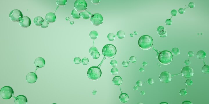 Green Hydrogen, H2 molecule. Net Zero and carbon neutral. Investment sustainability. environmental protection concept, sustainable development, climate change, green energy.