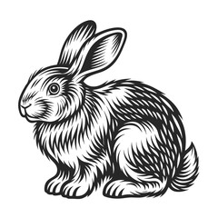 black and white rabbit