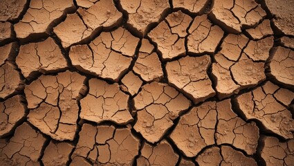 A dry, cracked earth scene during a hot summer or drought period