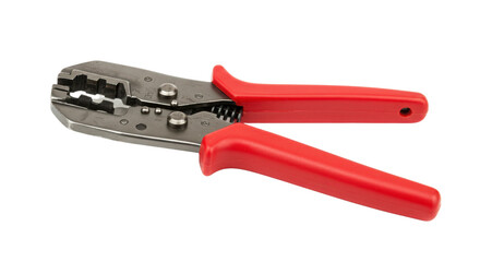 Fototapeta premium 圧着ペンチと赤いグリップのツール 透明背景付き分離PNG