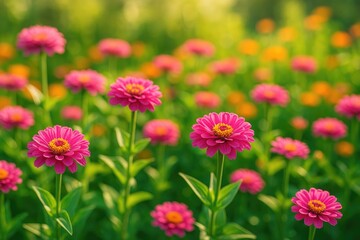 Obraz premium Vibrant Pink Blossom Garden Scene