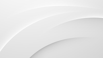 Minimal White Abstract Background with Smooth Curved Lines and Soft Shadows