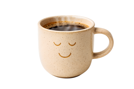 A Happy Mug of Aromatic Coffee Enjoying the Simple Pleasures