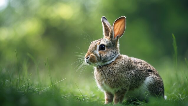 Cottontail is a beautiful brown rabbit. Cottontail rabbits consume a diverse range of plant foods such as grasses, sprouts, leaves, fruits, buds, and bark, especially during the summer months.