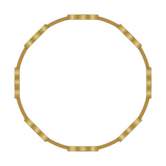 Obraz premium Classic, Elegant, and Glossy Gold Round Text Frame, Isolated on White 