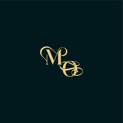 bold concept design elegant and curvy style monogram MO wedding logo initial letter