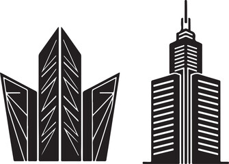 Obraz premium Modern Cityscape Skyscrapers and Architectural Marvels – Urban Design Illustrations
