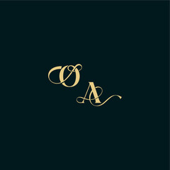 bold concept design elegant and curvy style monogram OA wedding logo initial letter