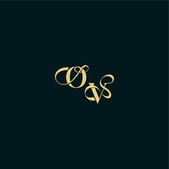 bold concept design elegant and curvy style monogram OV wedding logo initial letter