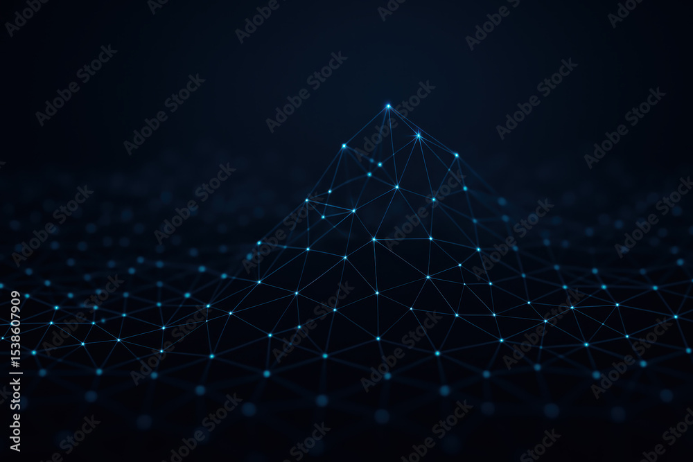 Aufkleber A network interconnected nodes forms a dynamic structure symbolizing data and digital communication in modern business