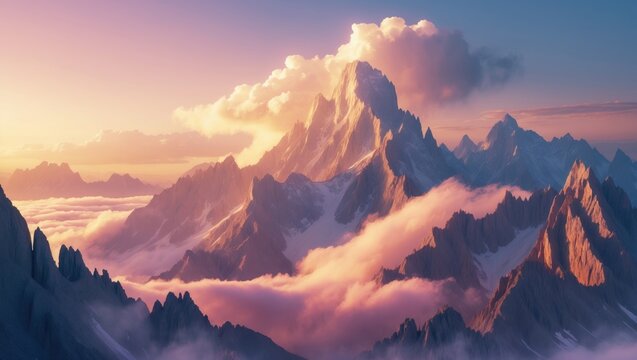 Evening sunset with a red hue offering a view of Everest and Lhotse, complemented by stunning clouds from Kongde village in the Khumbu valley, Solukhumbu, Nepal Himalayas mountains