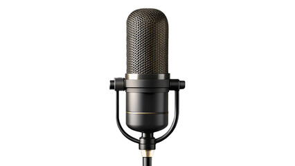 Black studio microphone isolated on transparent background