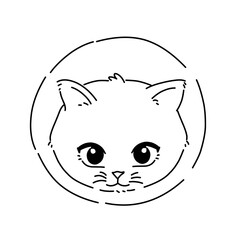 vector illustration of a cat line art outline 