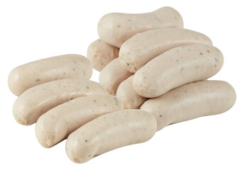 white sausage cut out isolated transparent background
