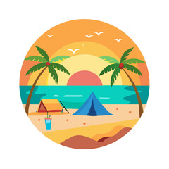Obraz premium A flat vector illustration of a Memphis-style abstract shape, featuring playful geometric elements like triangles, squiggles, and circles in bright pastel and primary colors. Retro 80s design, isolate