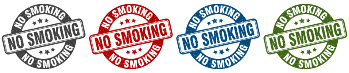 no smoking stamp. no smoking round stamp set isolated on white background