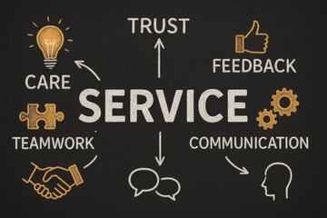 Effective service builds trust and efficiency through care teamwork clear communication and constructive feedback within a business context