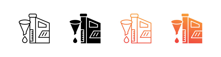 Obraz premium Fluid Multiple Style Icon Set Vector 