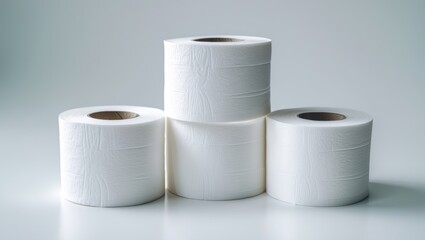 White tissue roll in isolation against plain background