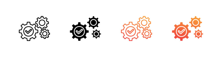 Engine Multiple Style Icon Set Vector 