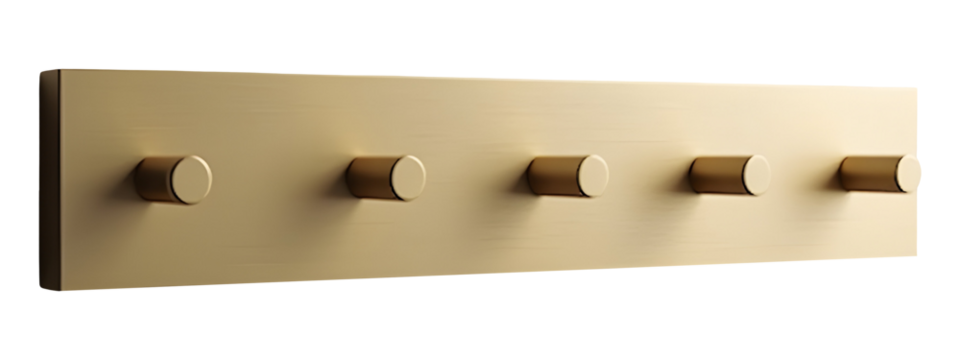 Golden panel displays sleek brass knob in elegant modern design