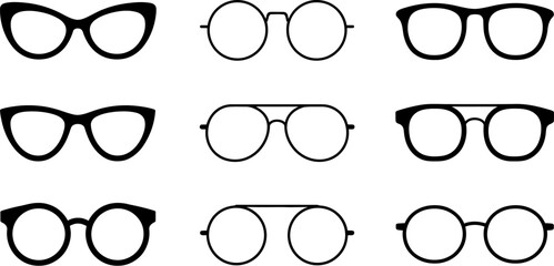 Find the perfect eyeglasses frames styles shapes for your face shapes and prescription eyewear needs online editable stock vector illustration