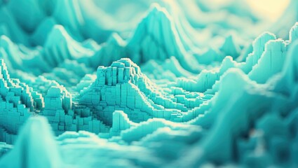 Blue green geometric abstract pattern featuring random light and dark teal color squares and rectangles. Background with space for design. Web banner. Chaotic mosaic.