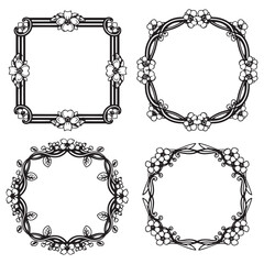 Boutique Decorative Vector Floral Frames Set Collection
