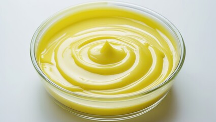 Top view of a glass of organic fresh orange smoothie juice on a white background.