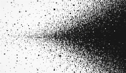 Monochrome printing raster, abstract vector halftone background.