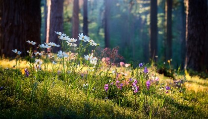 Obraz premium wild flowers in the forest