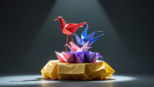 Transform and rise to succeed by developing skills and skill development, emphasizing innovation and evolution in business leadership through paper origami.