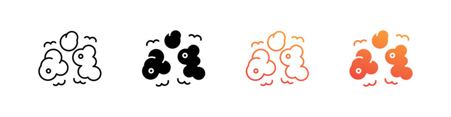 Dust Multiple Style Icon Set Vector 