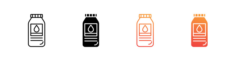 Bottle Multiple Style Icon Set Vector 