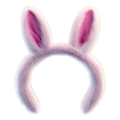 Fluffy bunny ears costume accessory easter spring on transparent background