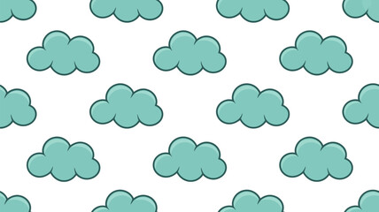 Obraz premium Seamless pattern of cute cartoon clouds vector illustration background sky weather element design 100char editable stock vector illustration
