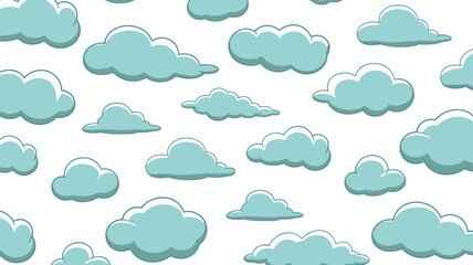 Cartoon clouds background seamless pattern sky weather design illustration vector wallpaper 100char editable stock vector illustration