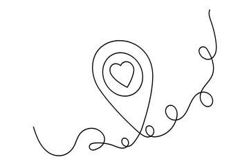 Location icon in one line minimalist style
